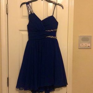 City Studio | Navy Blue One Shoulder Short Formal Dress